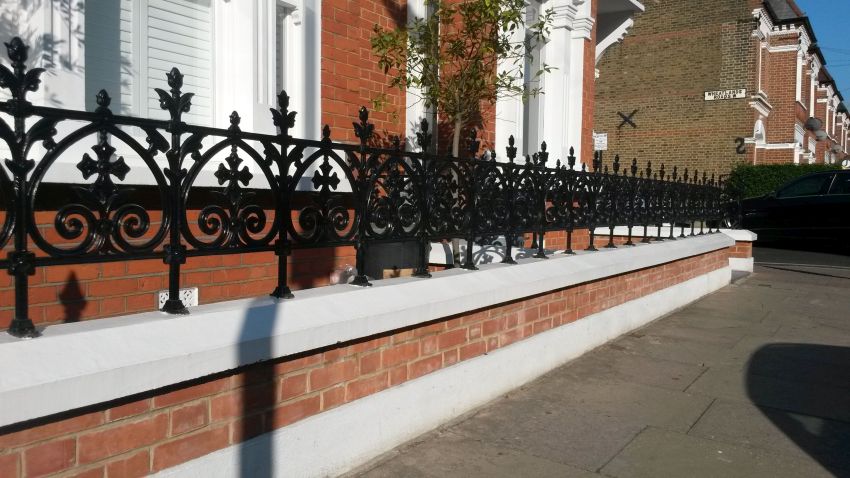 iron railing at a london home